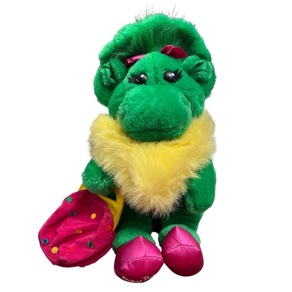 BARNEY THE‎ DINOSAUR BABY BOP PRINCESS PLUSH WITH PURSE 1996 RARE!!